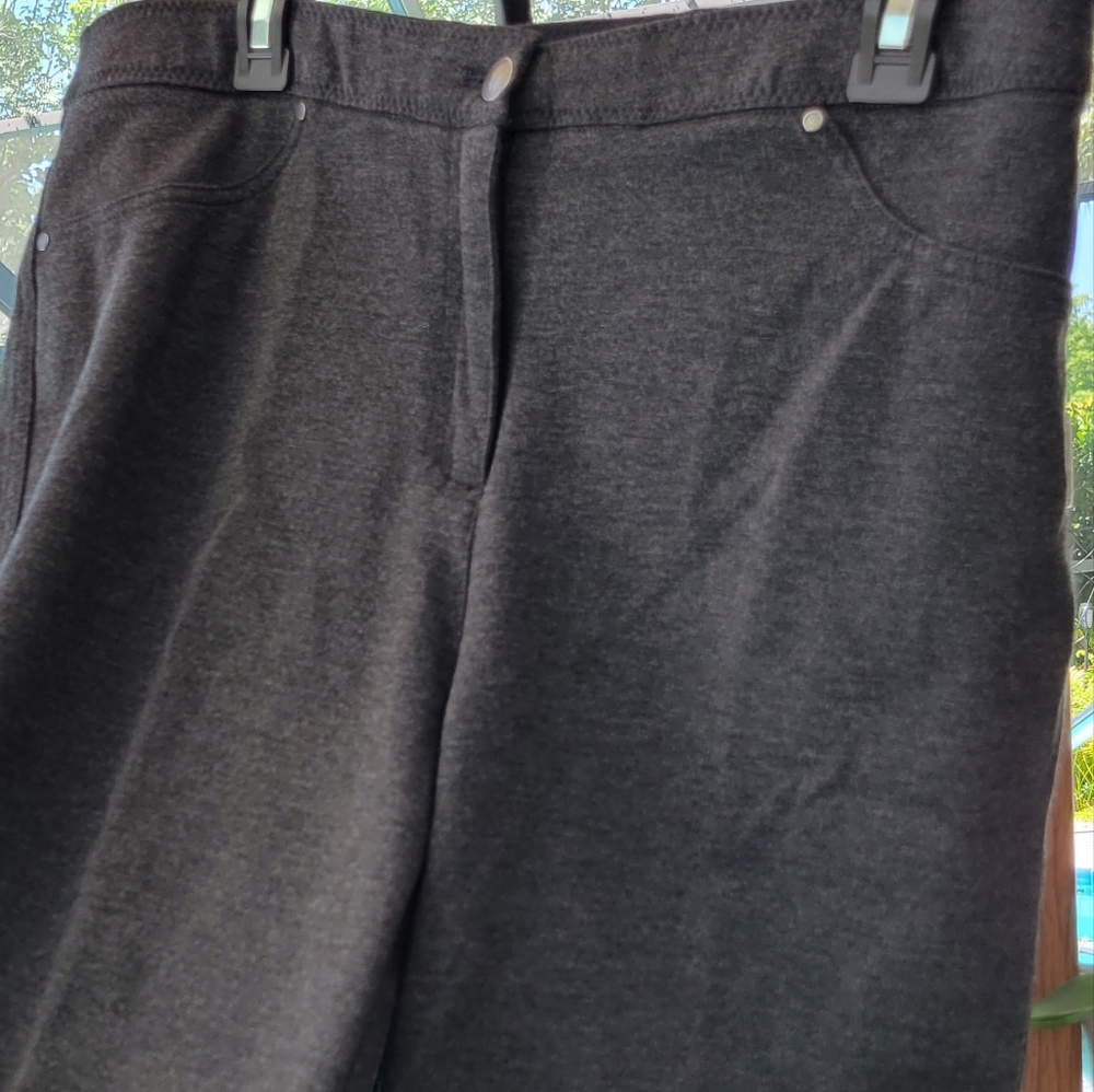 Chico's Charcoal Knit Jeans Sz 2R=12 - Picture 7 of 12